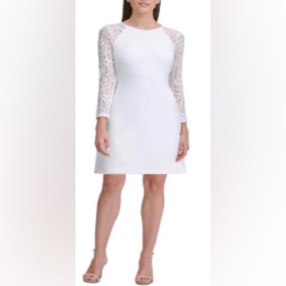 Lace sleeve white dress - Picture 10 of 10